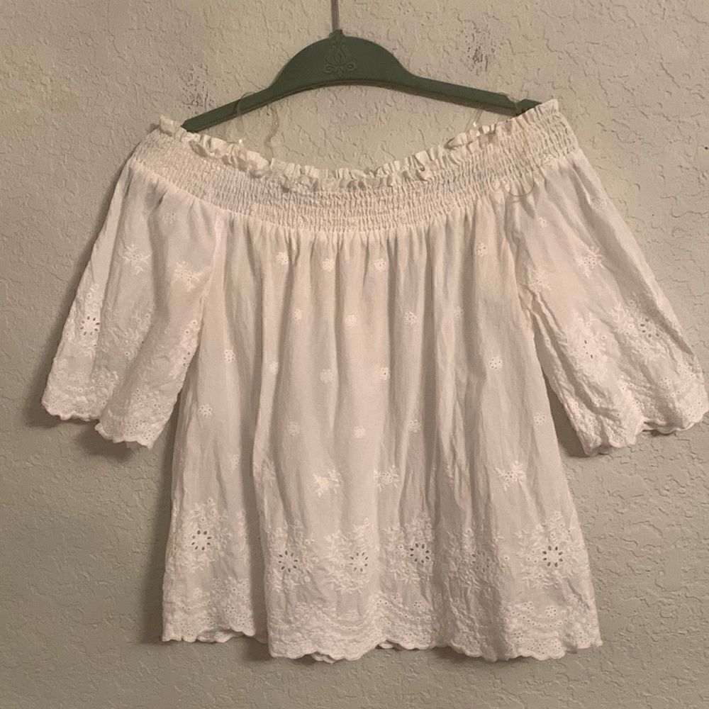 Active USA Off the Shoulder Lace Crop Top Size S